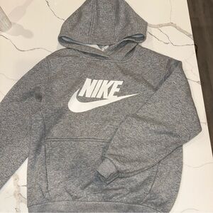 Nike Gray Pullover Hoodie with Iconic Swoosh